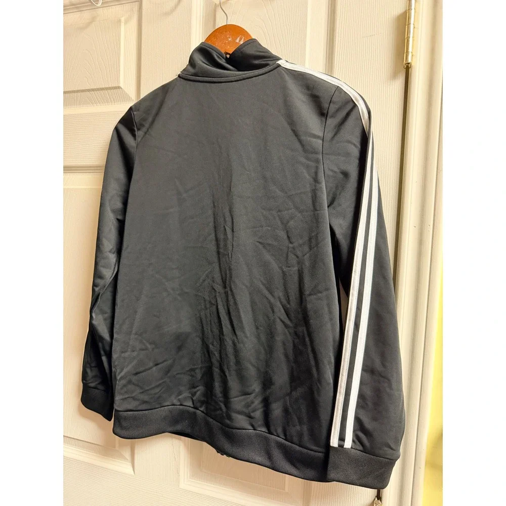 Adidas Kids Large 14/16 Black‎ Full Zip 3-Stripes Track Jacket